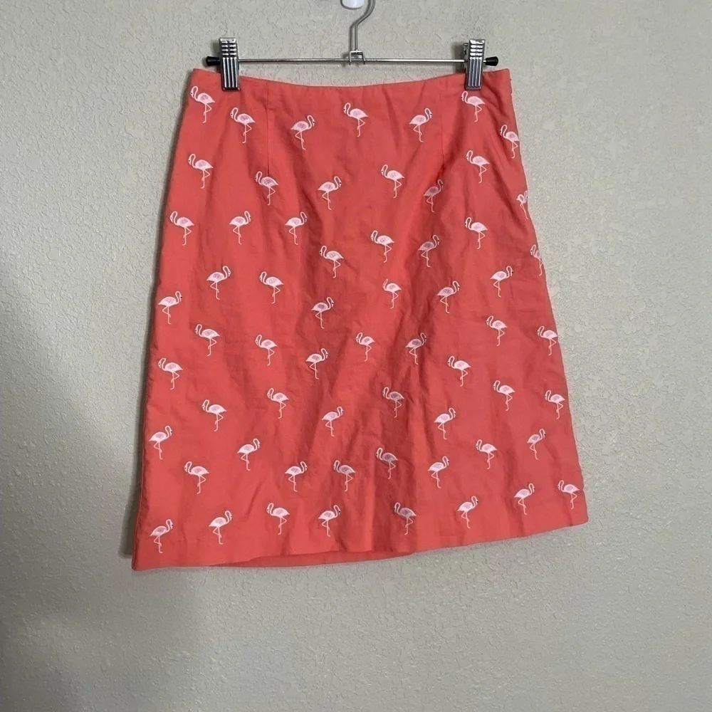 Talbots Flamingo Printed Skirt 2 Petite